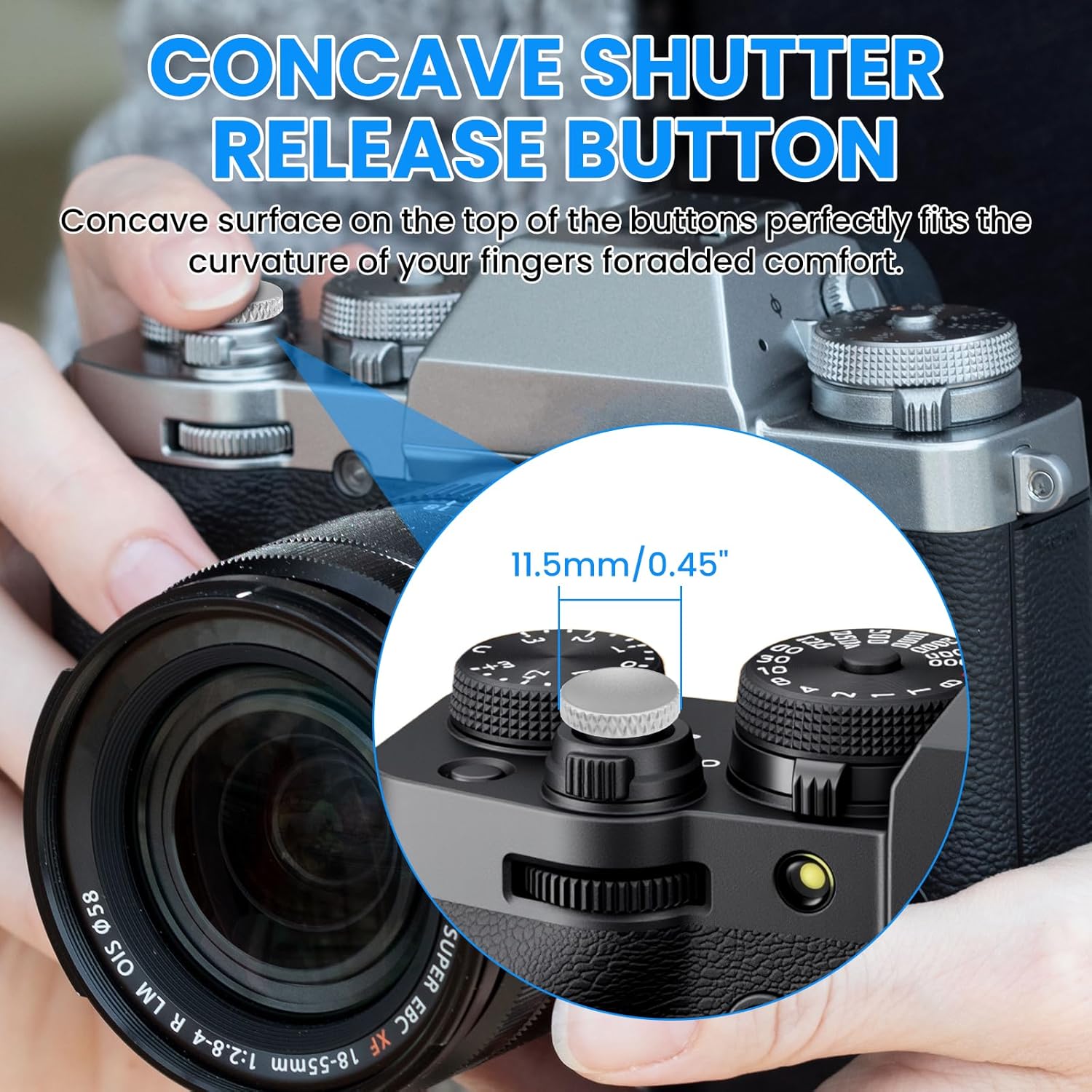 SDTC Tech 4 Pcs Fuji Shutter Release Button Accessories, Copper Camera Soft Shutter Button Fits for Fuji X-T3 X100 X100S X-T10 X-T20 X-T30 Xpro1, 4 Color (Red/Black/Silver/Golden) - Image 3