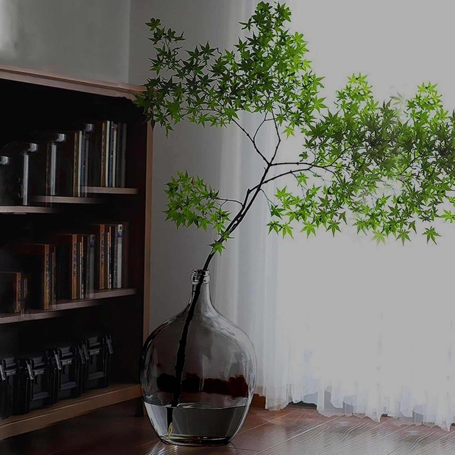 21" Extra Large Floor Glass Vase for Tall Pampas Grass - Table Home Decor, Black Glass Vase Balloon Jug Tall Floor Vases for Centerpieces Home Decor