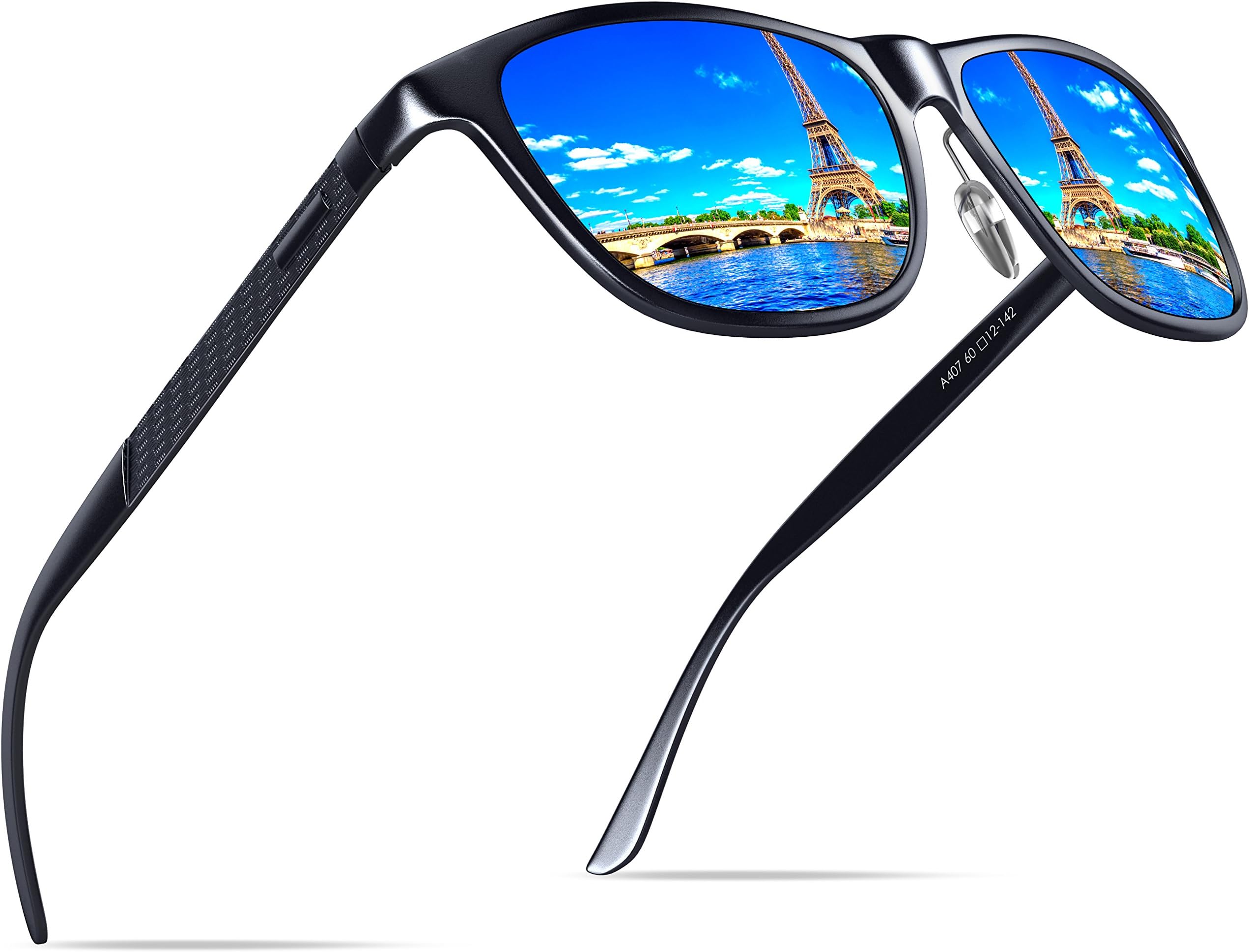 KITHDIA Mens Driving Polarized Wayfarer Sunglasses Al-Mg Metal Frame Ultra Light #407