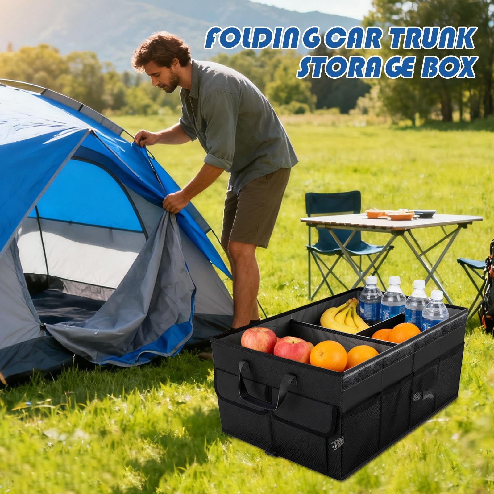 Organizzatore Bagagliaio per SUV Box Auto Pieghevole Multi Scomparto | Organizzatore Carico SUV Per Camion Furgone Viaggio Campeggio Picnic Famiglia Spuntino Quotidiano