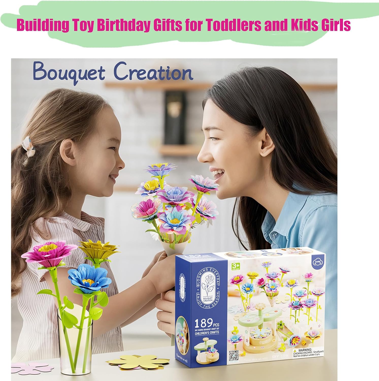 Flower Bouquets Toys,DIY Craft Kits Toys for Girls-Flowers Market Toy,Build Your Flower Bouquet,Arts & Crafts for 4+ Year Teen Girl, Educational Activity Preschool,Christmas Stocking Stuffers Gifts