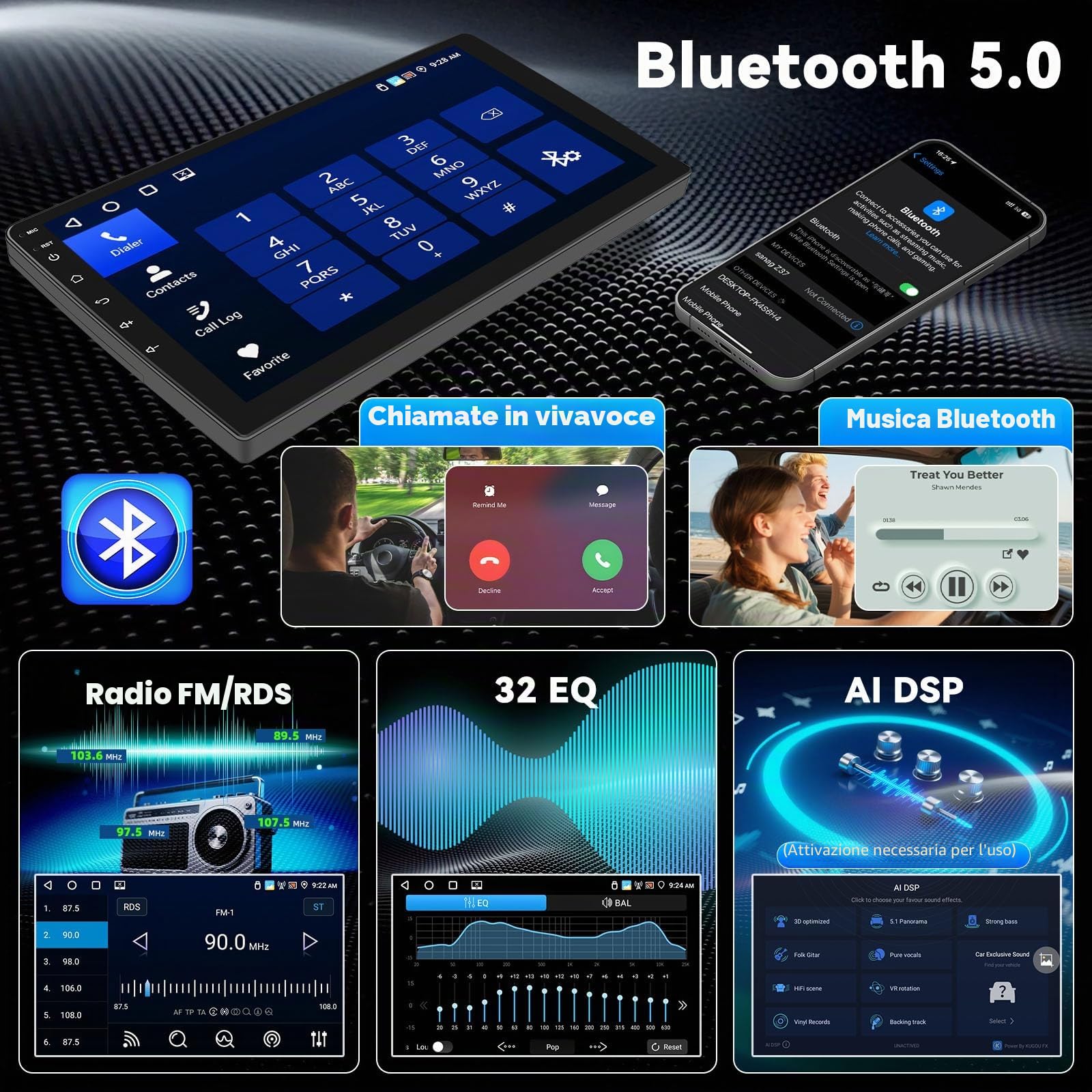 [4G+64G] Autoradio Android 13 per BMW X3 E83 (2004-2012) con Carplay Android Auto,9" Touch Screen Radio con AI DSP Bluetooth EQ GPS WiFi FM/RDS MirrorLink Split Screen+fotocamera posteriore e
