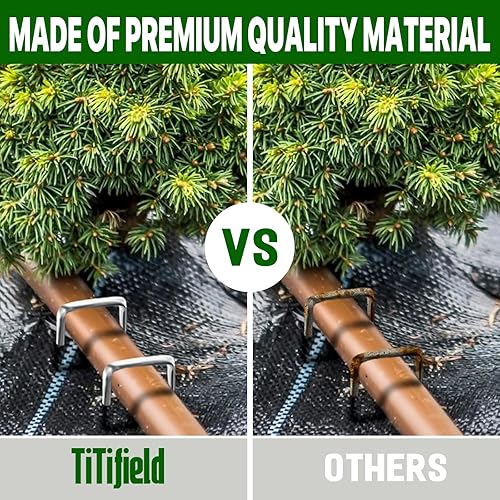 Miniatura 4 de Paquete de 100 grapas de jardín galvanizadas de 4 pulgadas, estacas de jardín antioxidantes, pasadores de paisaje para tela de barrera de malezas