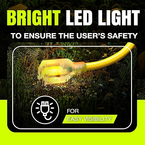 Miniatura 2 de Cable de extensión de 3 pies para exterioresinteriores, calibre 103, ultra resistente, SJTW, impermeable, flexible, resistente al frío, cable de