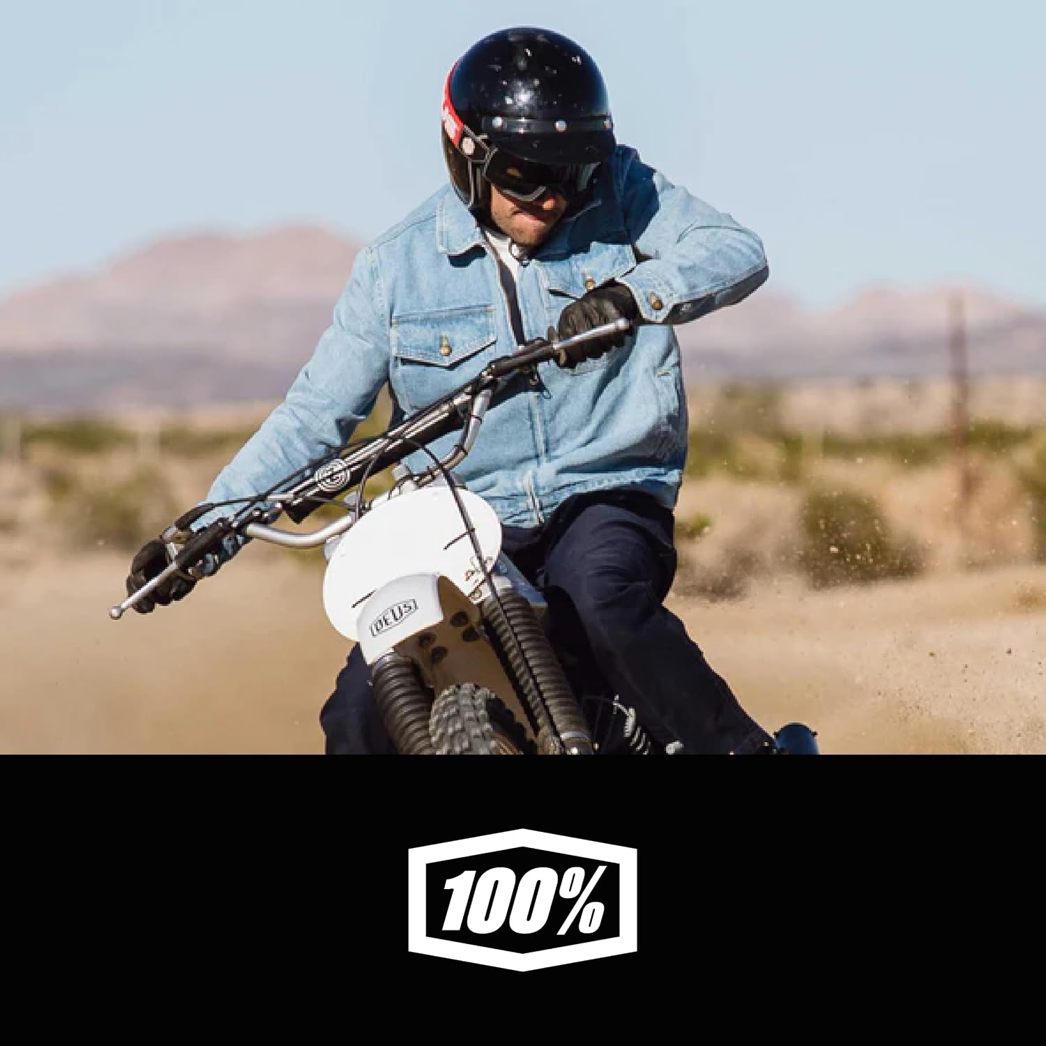 100% BARSTOW Goggles - Anti-Fog Sports Goggles for Motocross - Polycarbonate Bike Goggles with Minimal Frame - Klipp, Mirror Green Lens