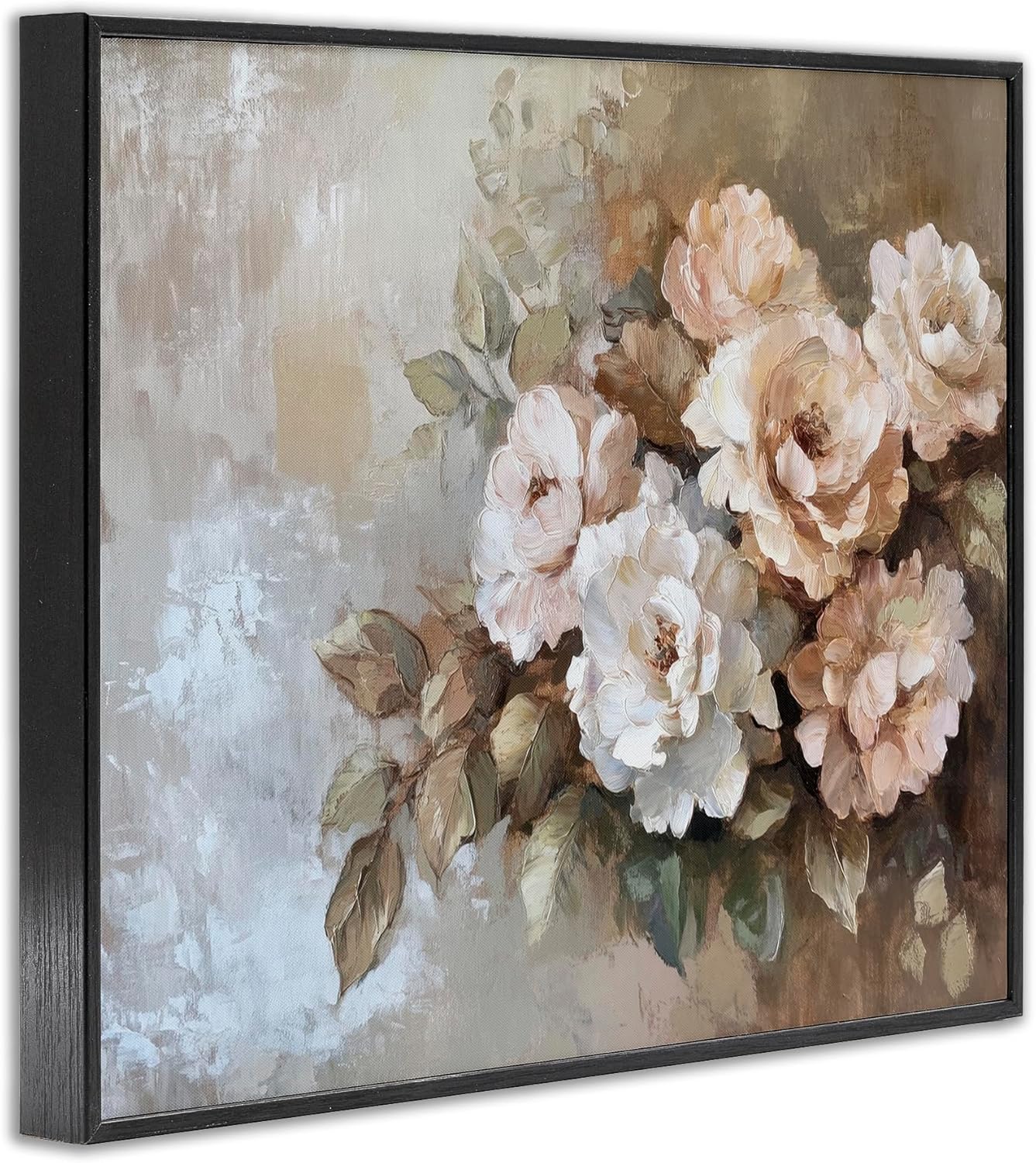 Stupell Industries Pastel Budding Blooms Black Framed Giclee Wall Art Design by Petal Prints Design, 20 x 16
