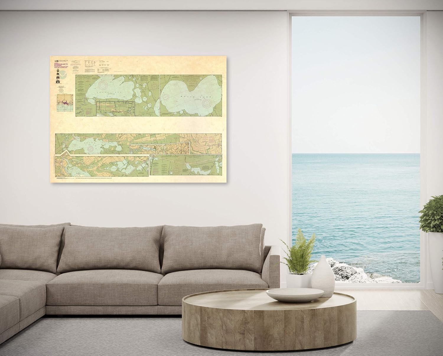 Paradise Cay Publications Antiqued NOAA Chart 11348: Intracoastal Waterway Forked Island to Ellender: Including The Mermantau River: Grand Lake and White Lake