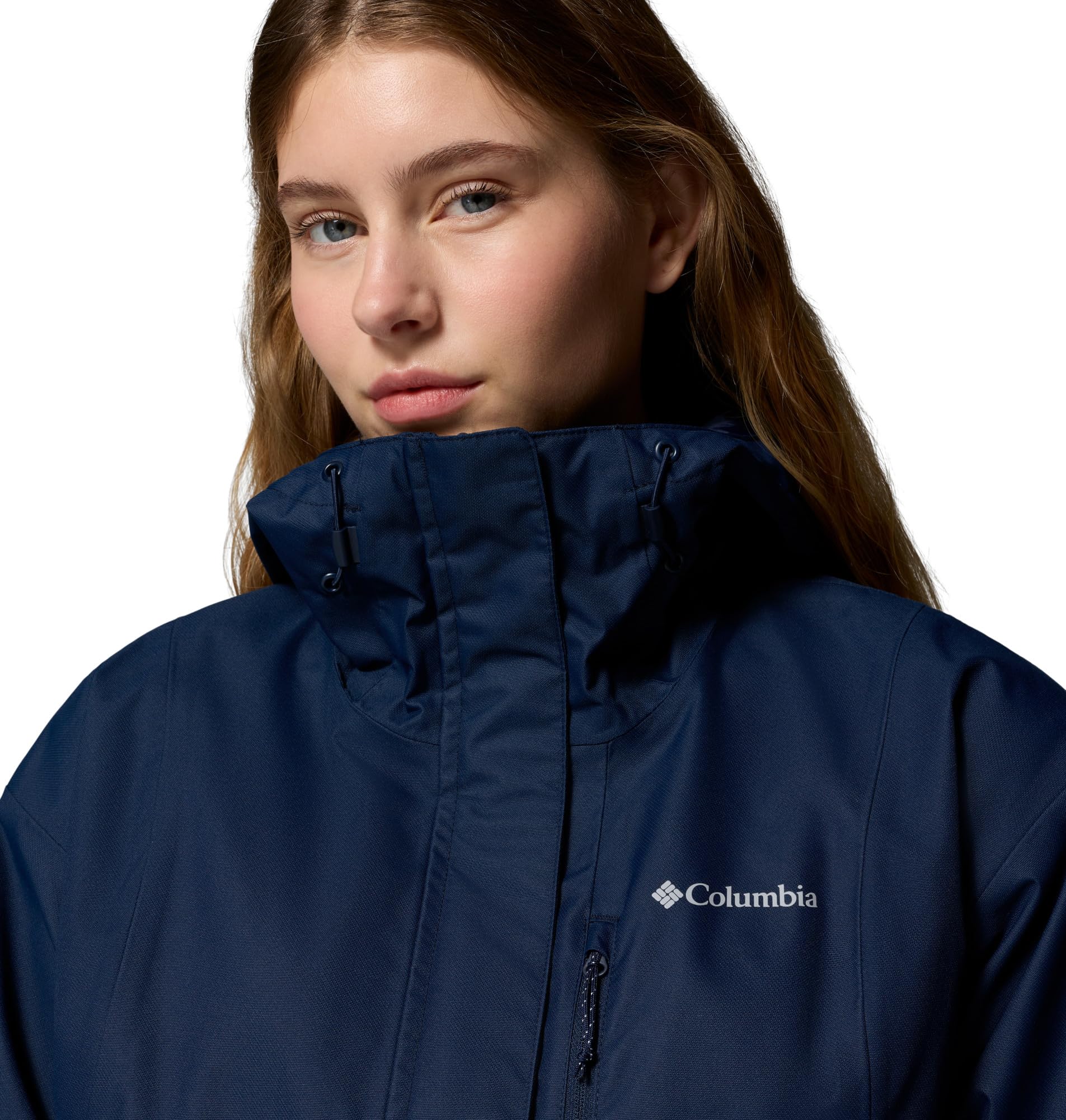 Columbia Damska kurtka Hikebound 2, wodoodporna, kurtka przeciwdeszczowa, Collegiate Navy, M