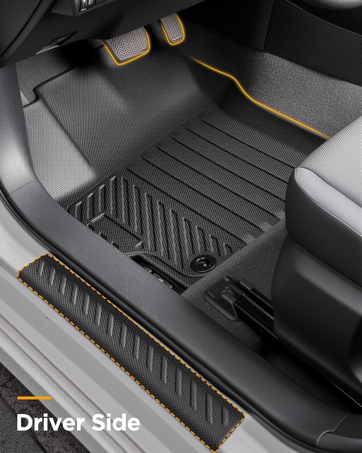 All Weather Floor Mats & Cargo Liner & Door Sill Guards for Toyota Corolla Sedan 2020-2025 2026 (Not for Hatchback and Cross), Non-Slip Full Coverage Set Car Accessories Custom Fit for Front 2nd Trunk