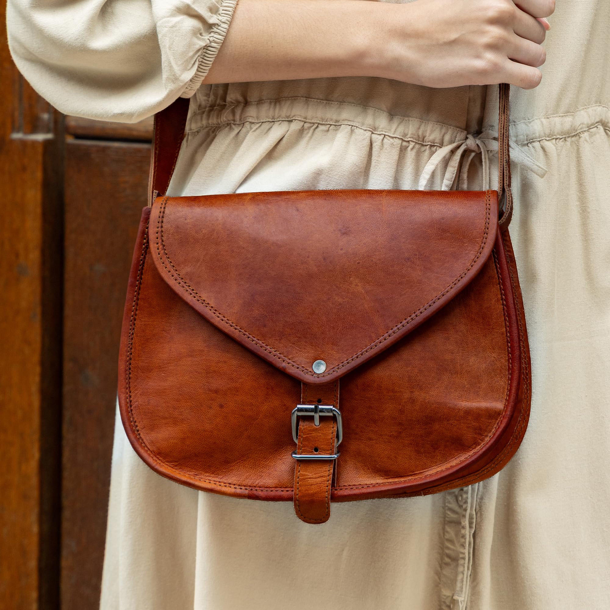Gusti Bolso de cuero - Charleen Bolso bandolera de piel marrón