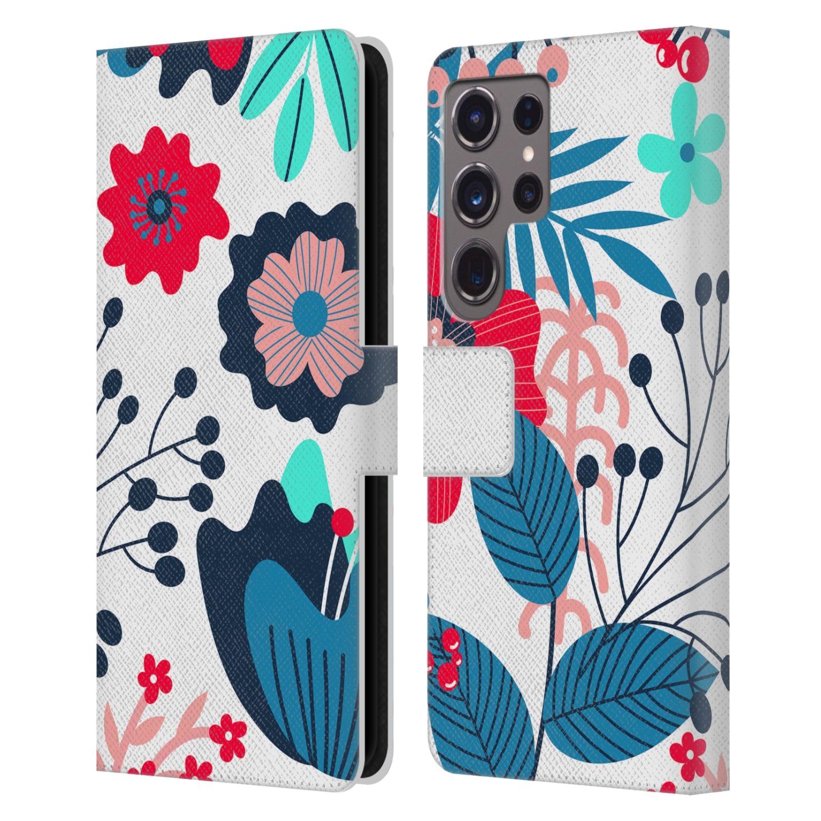 Funda Samsung S24 Ultra libro con tapa magnética y tarjetero diseño flores primavera 7