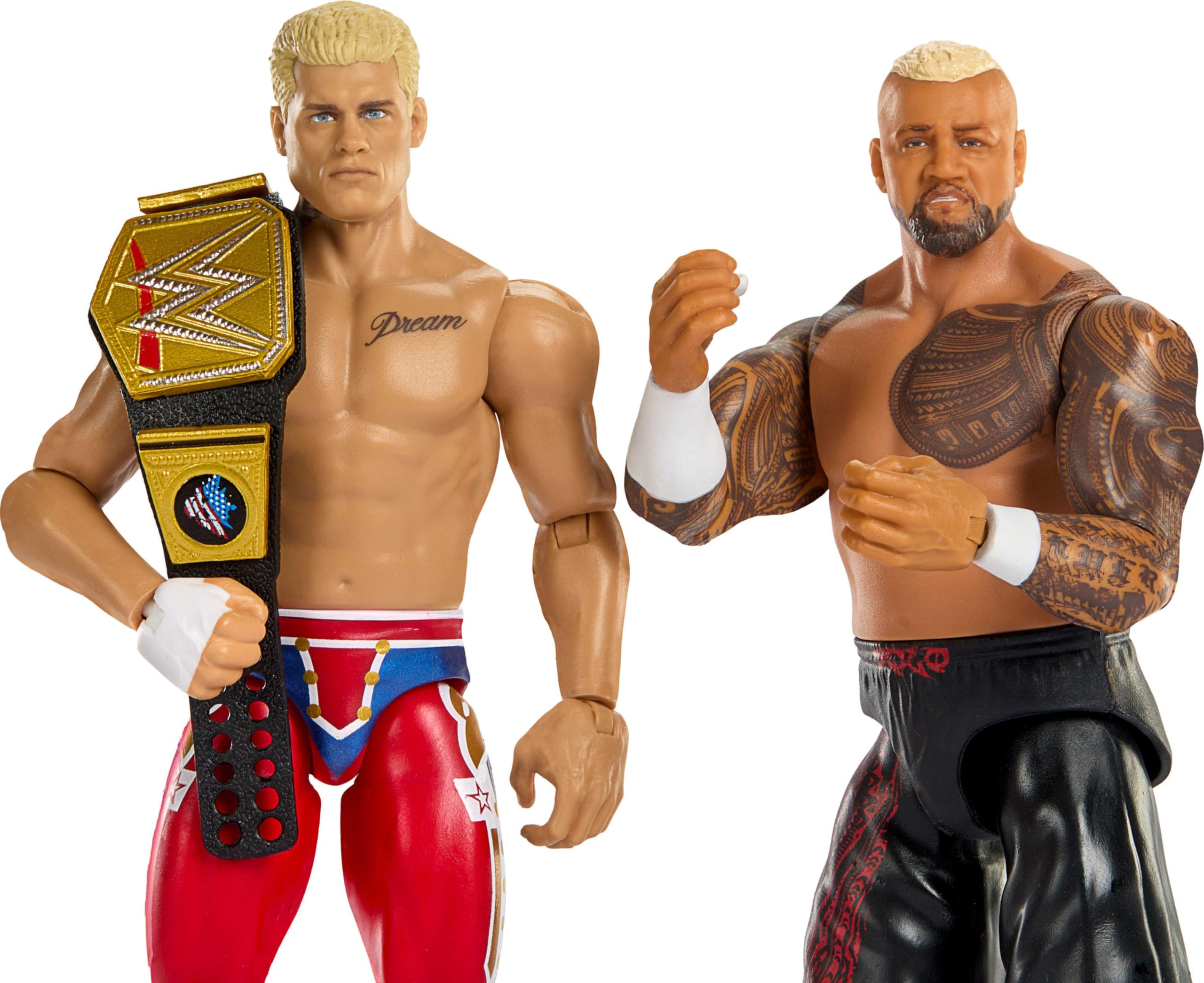 Mattel WWE Main Event Showdown Action Figures 2-Pack with Accessory, Series #24 Cody Rhodes vs Solo Sikoa Collectible Set - Image 2