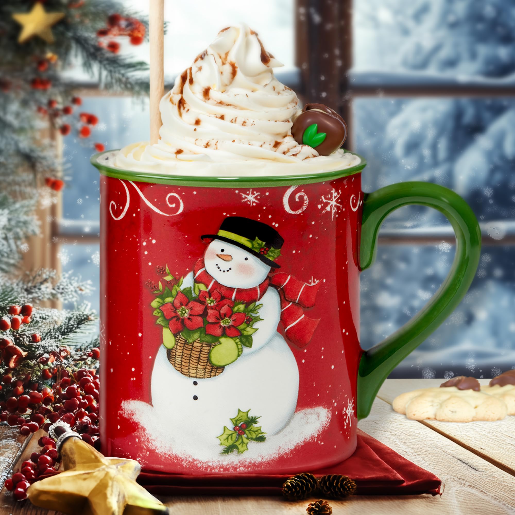 Amazon.com | Certified International Holiday Magic Snowman 16 oz