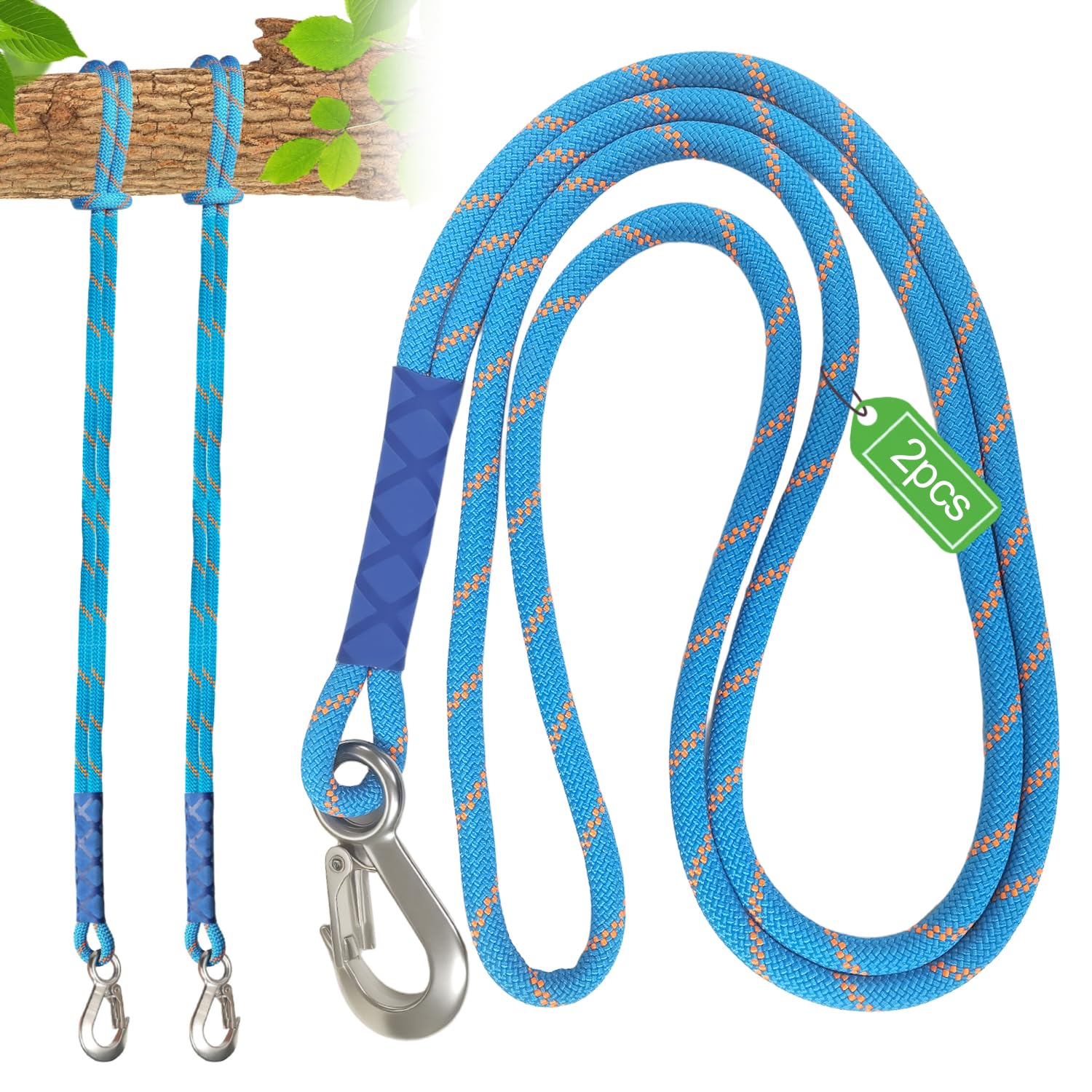 Sangle Hamac, Sangle Balancoire Suspendu 2x150CM Avec 2 Mousquetons à Crochet En D Et 2 Coussins De Protection Et 2 Mousquetons Pour Balancoire De Jar | Leroy Merlin