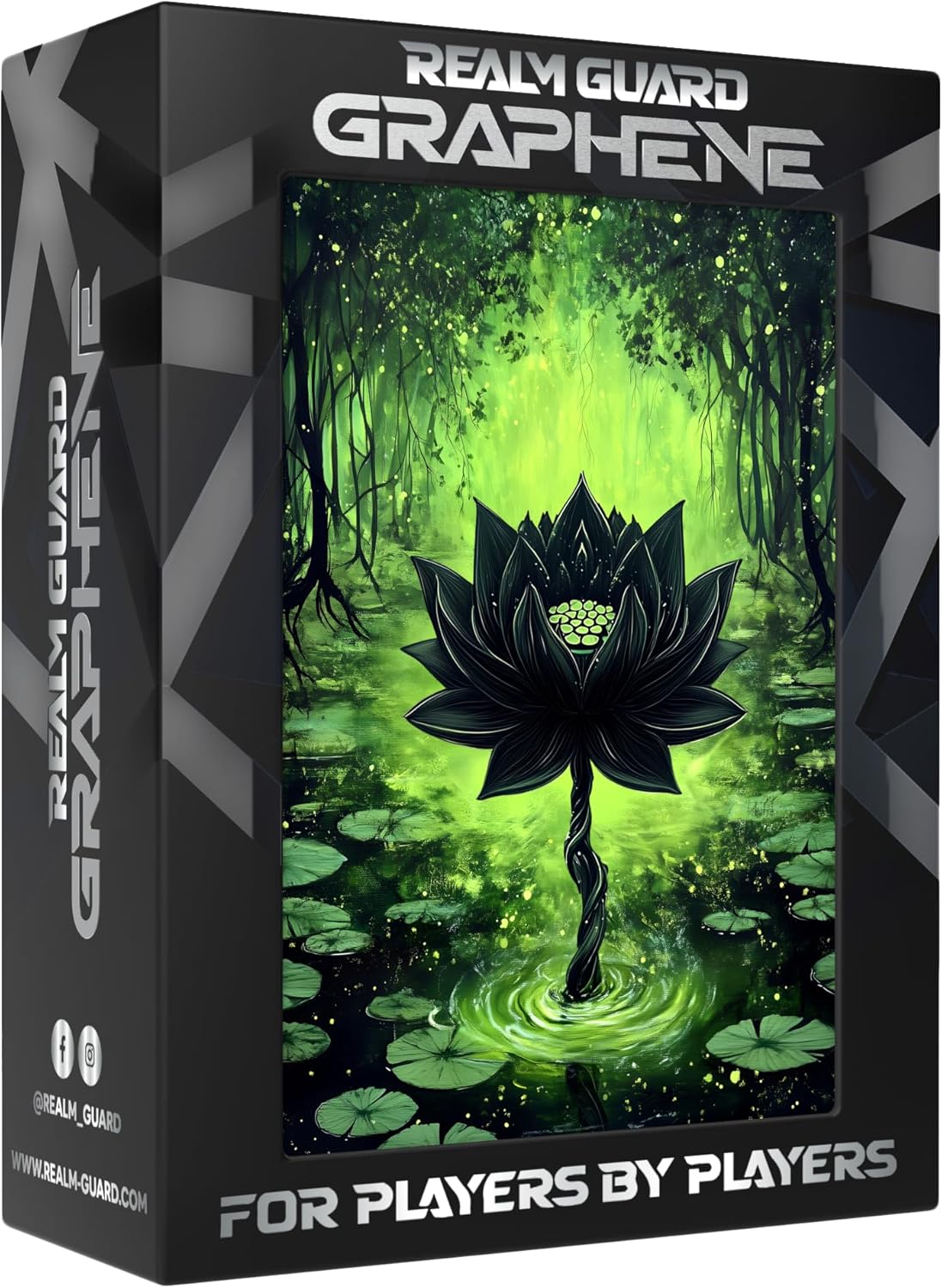 Realm Guard Graphene- 100ct Textured Matte TCG/MTG Art Sleeves (Forest Black Lotus)