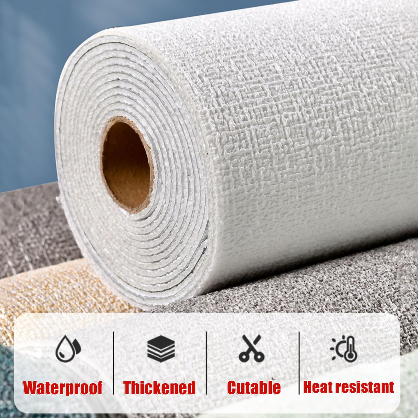 Antihumedad Placas Aislamiento Térmico,Rollo de Papel Tapiz Autoadhesivo de Espuma 3D de Lino,Papel Tapiz Térmico Aislante,Acolchado Pared Anticolisión Decorativos,para Techos y Parede