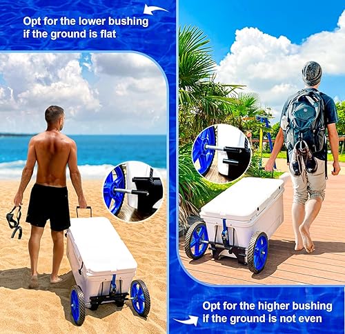 Miniatura 4 de Kit de ruedas enfriadoras mejoradas para enfriadores YetiRTICIgloo con espacio de rueda de hasta 19.8 pulgadas a 12 pulgadas, altura ajustable, base