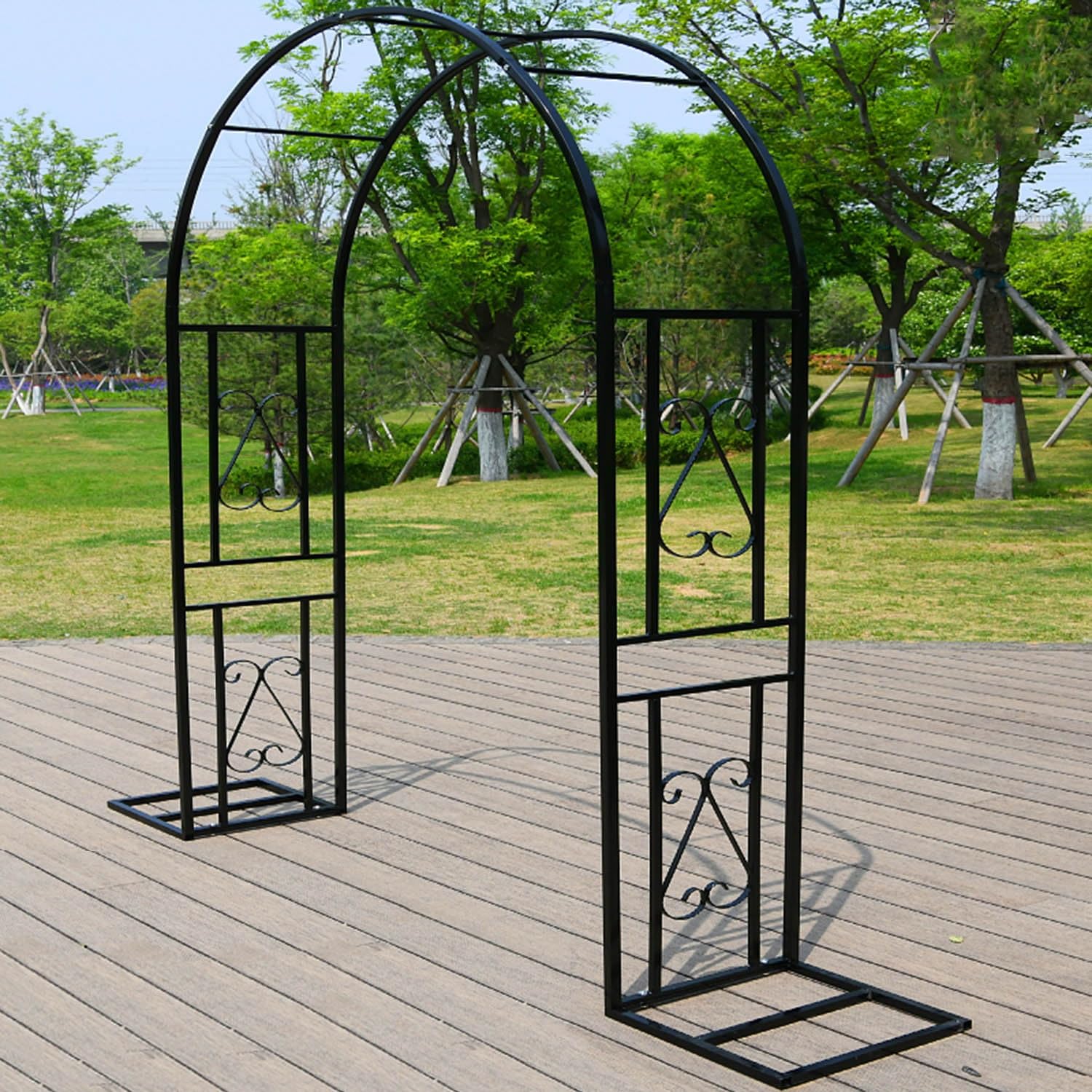 Arche de jardin en fer noir 180x230cm pour rosiers