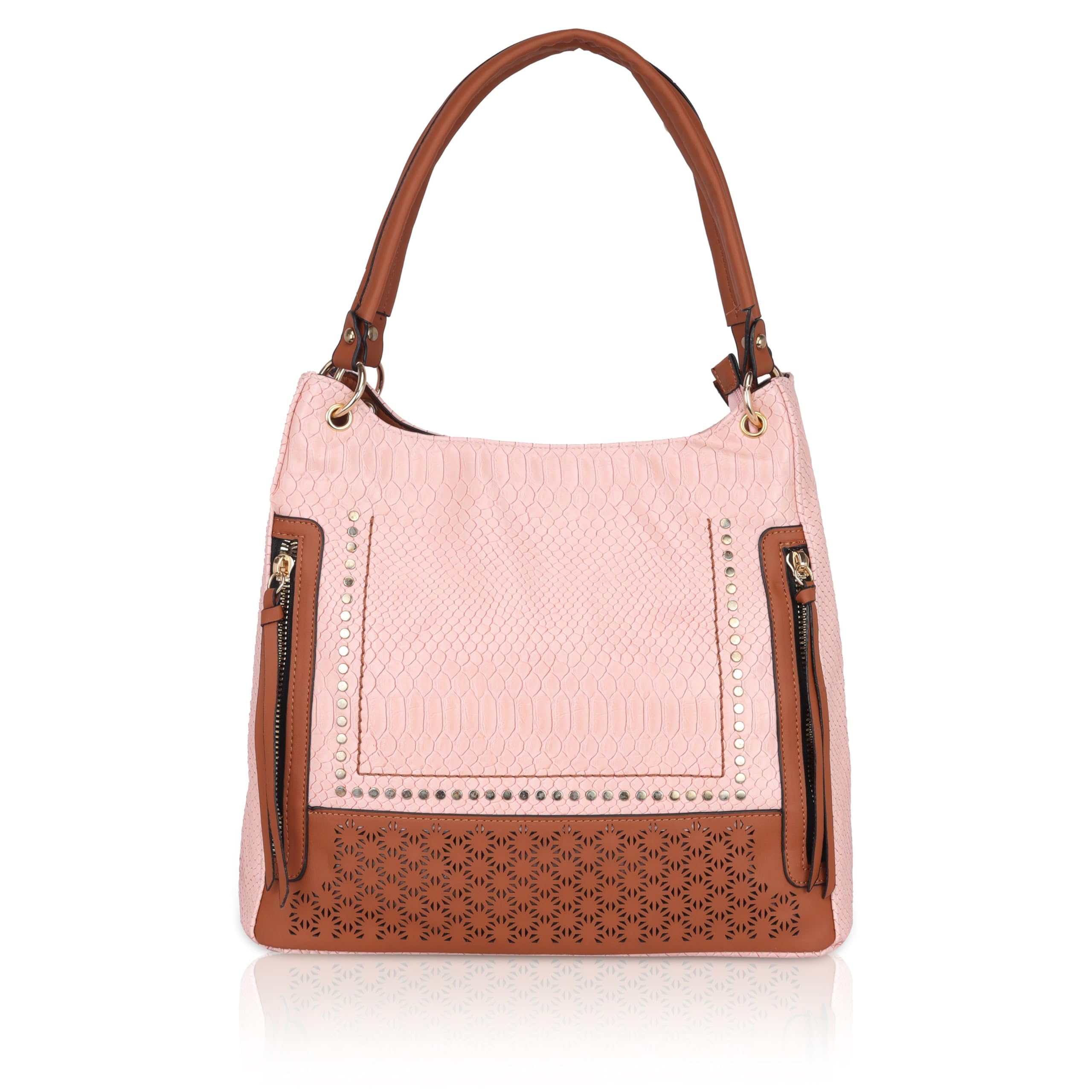 DAZZLE Pu Leather Edgy Chic Rectangular Pu Ladies Tote Bag With Front Studs And Multiple Pockets For Effortless Style (B0CVNFY2QJ) Amazon Price History, Amazon Price Tracker