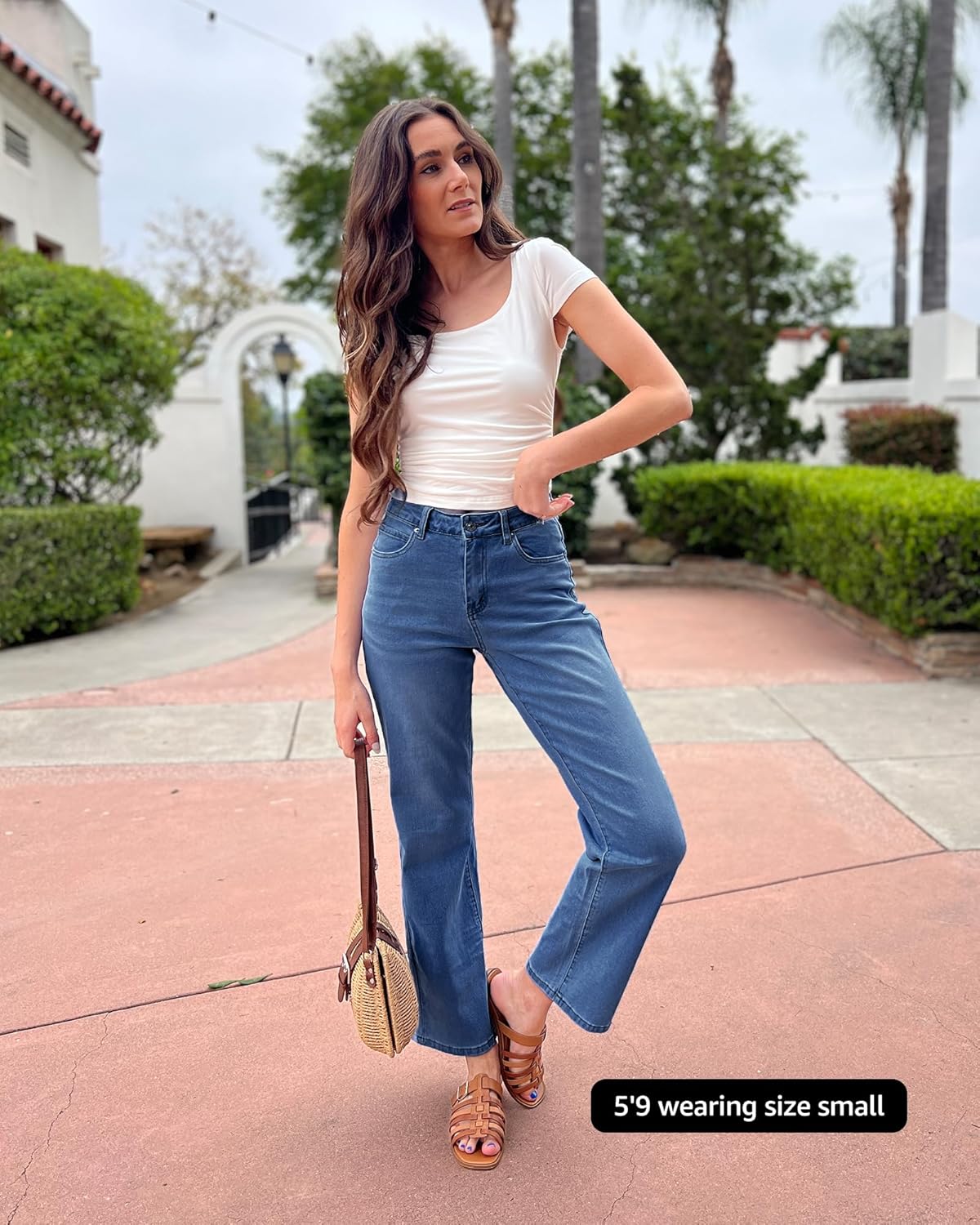 luvamia High Waisted Jeans for Women Trendy Baggy Straight Leg Stretchy Denim Jeans Work Trousers Pants 90s Loose Fit - Image 6