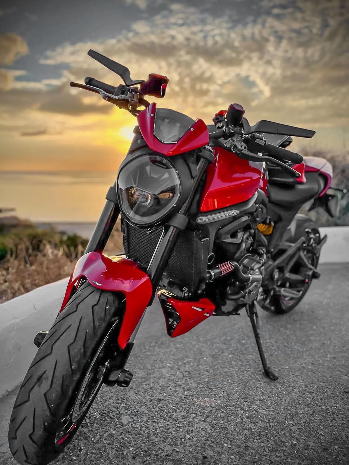 Motorcycle Rear View Mirrors,360°Rotating Adjustable Stealth Handlebar Mirrors for Kawasaki z900 z400 z650 Duke 390 250 MT03 07 Supermoto Accessories,Universal 10 mm 8 mm Wind Wing