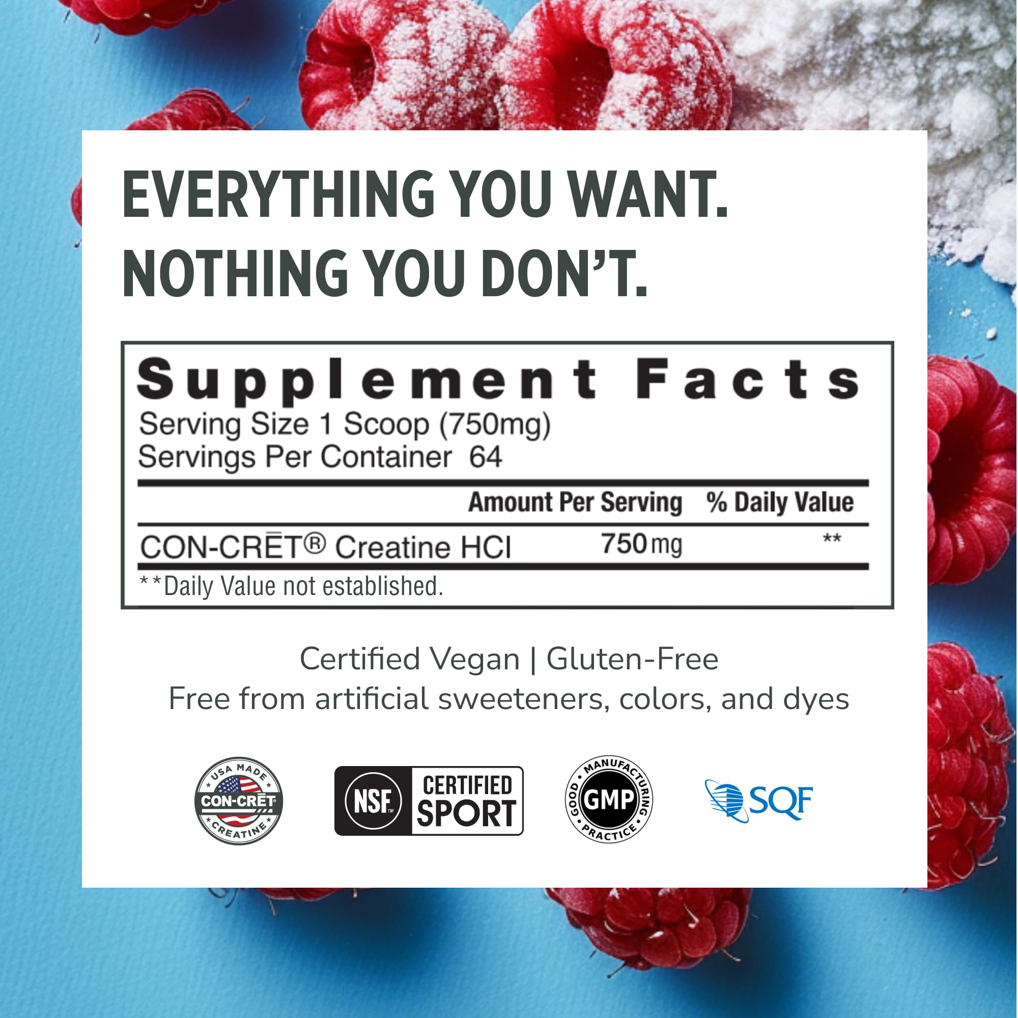 Promera Sports Con-Cret (64 serv) Raspberry - Kreatyna - Kreatyna HCL