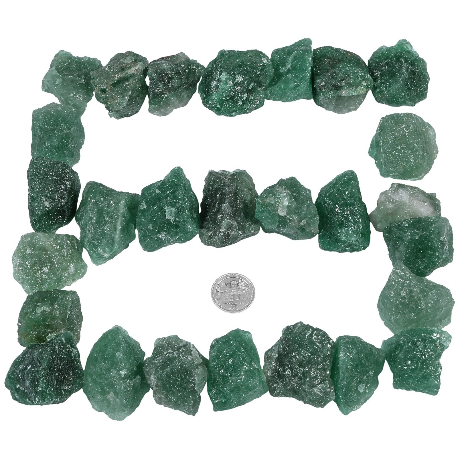 KYEYGWO Natural Crystal Tumbled Chip Stones Irregular Quartz Gravel Mineral Crushed Stones for Jewelry Making Home Decoration Green Strawberry Quartz - Image 3