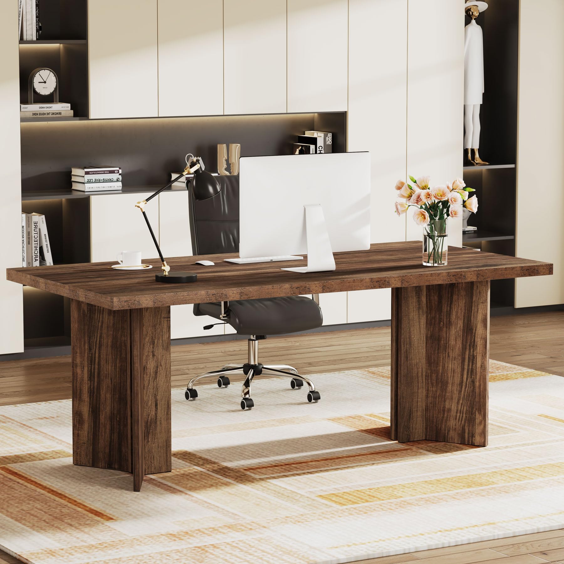 Tribesigns 63-inch Executive Desk, Vintage Office Computer Desk