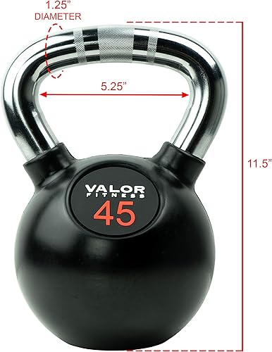 Miniatura 2 de Chrome Handle Rubber Coated Kettlebells (8-70lbs)