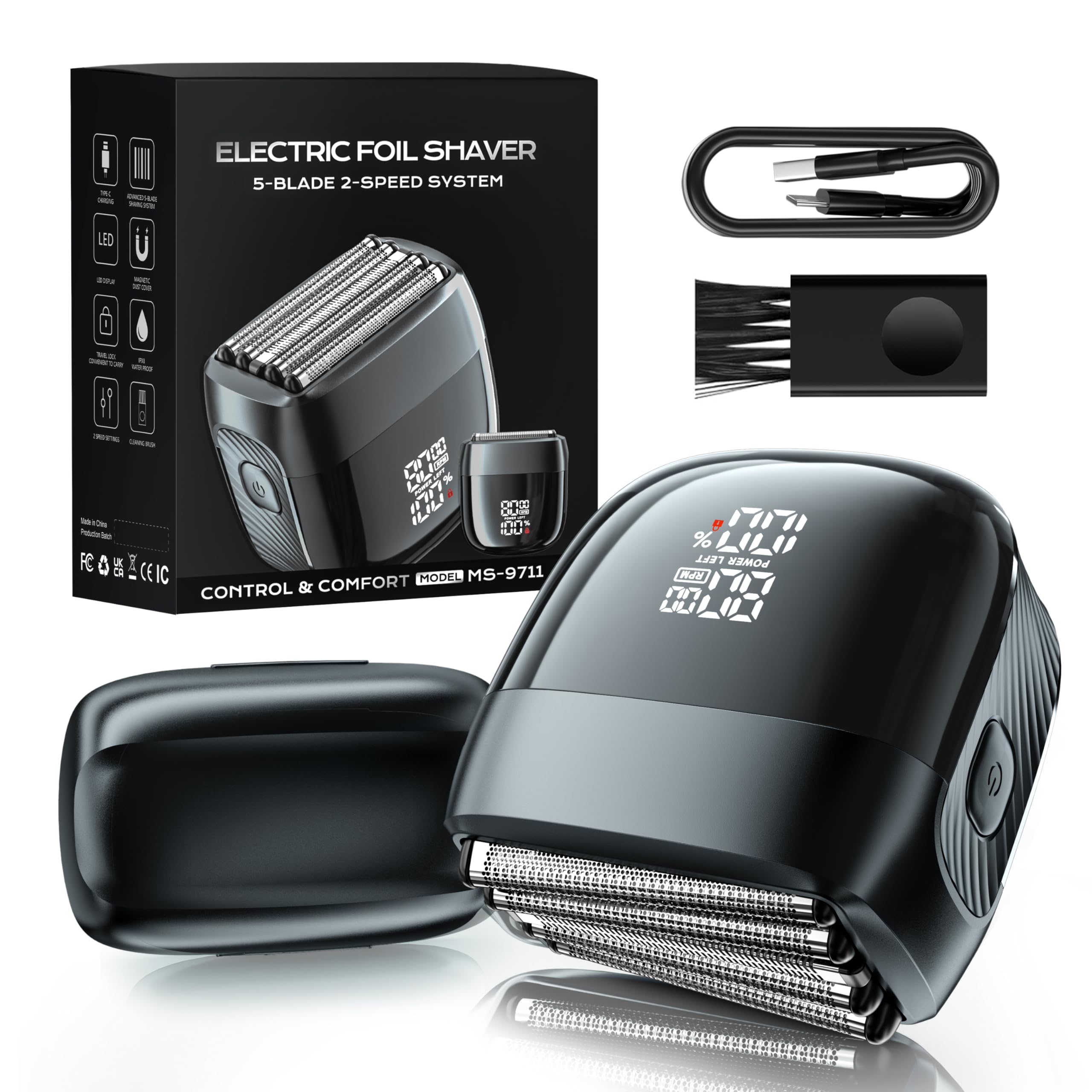 MALEGEBAZ Electric Foil Shaver for Men, 5-Blade