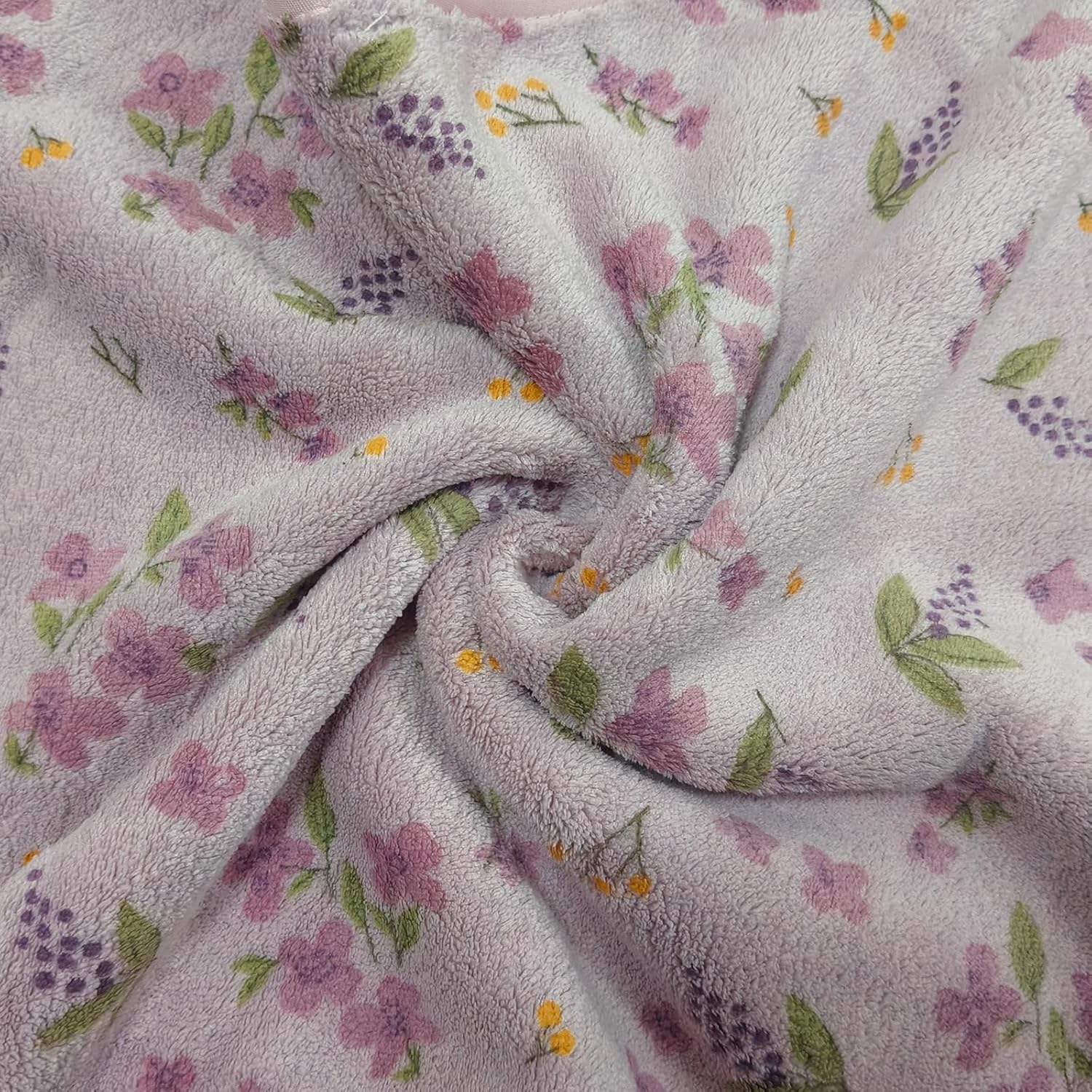 Purple Floral Pattern Towels Set Highly Absorbent Fleece Velvet Bath Towels Classical Floral Print Bathroom Towels Soft Decorative Washcloth for Kitchen Shower Spa Home, Purple