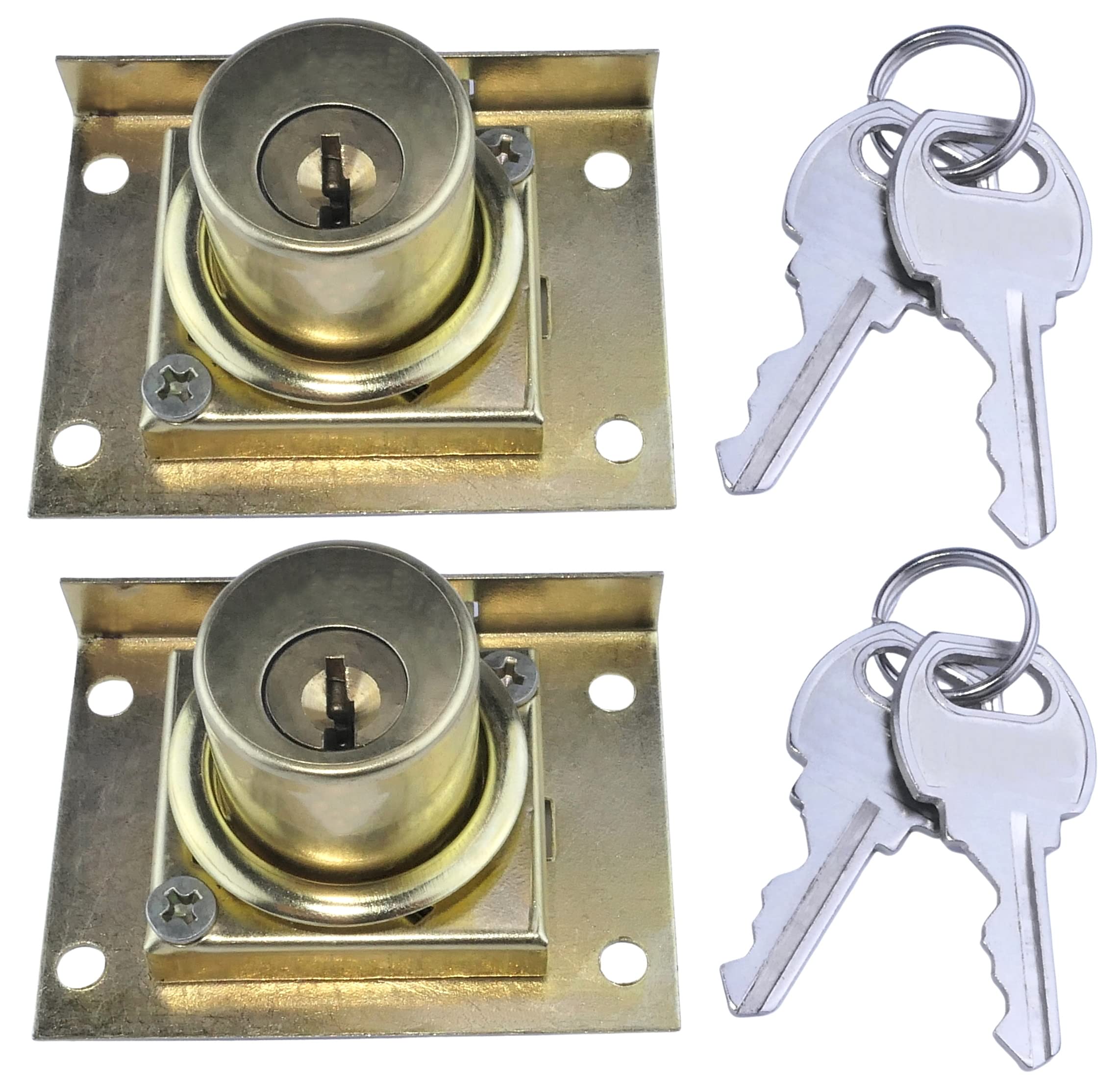 AERZETIX - C53939-2x Cerradura con dos llaves para puerta de buzón - Color dorado - en metal