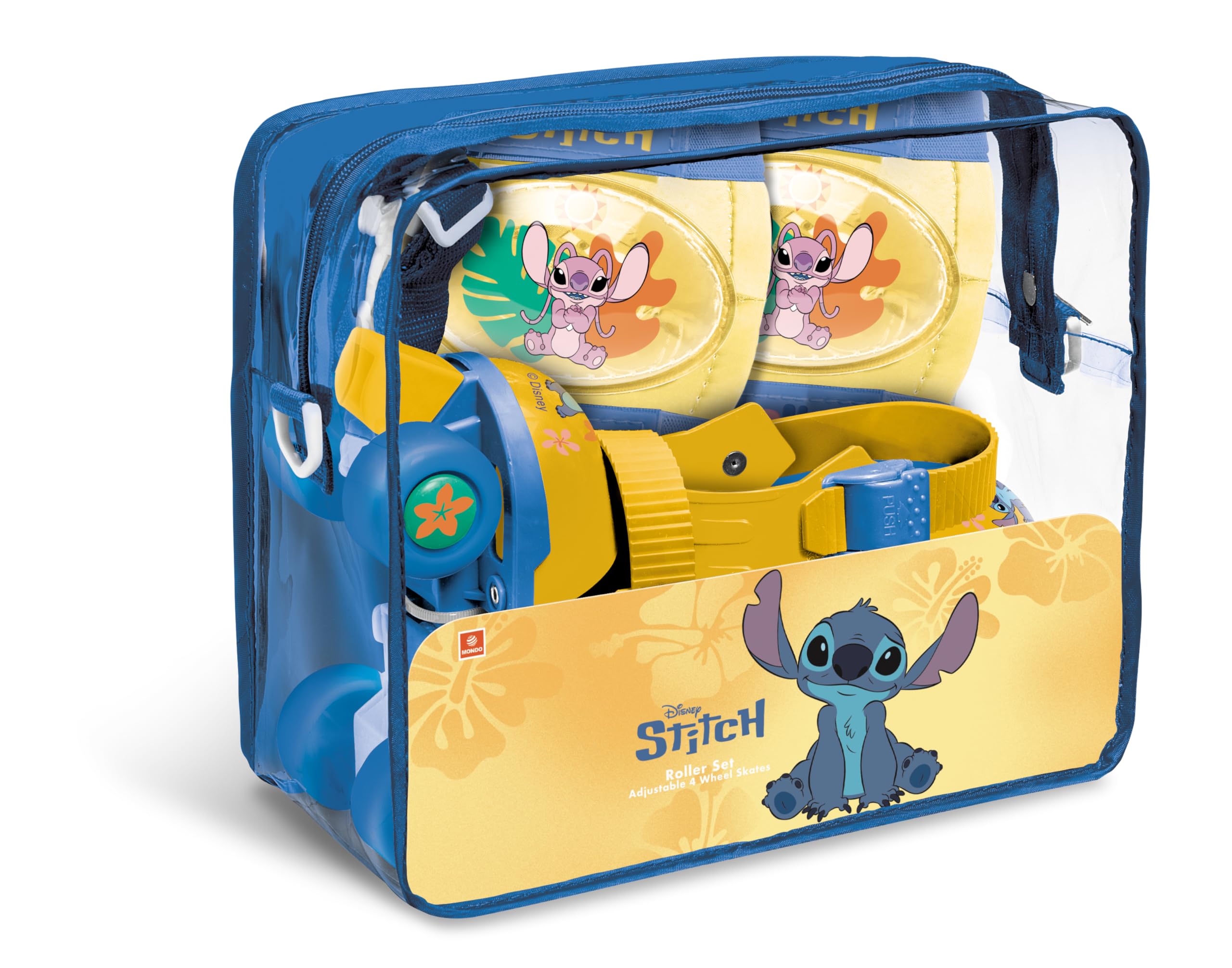Mondo Toys 28832 - Patines de Ruedas Ajustables Stitch Disney para niños, Tallas 22 a 29, Juego Completo con Bolsa Transparente, Coderas y Rodilleras — view 2