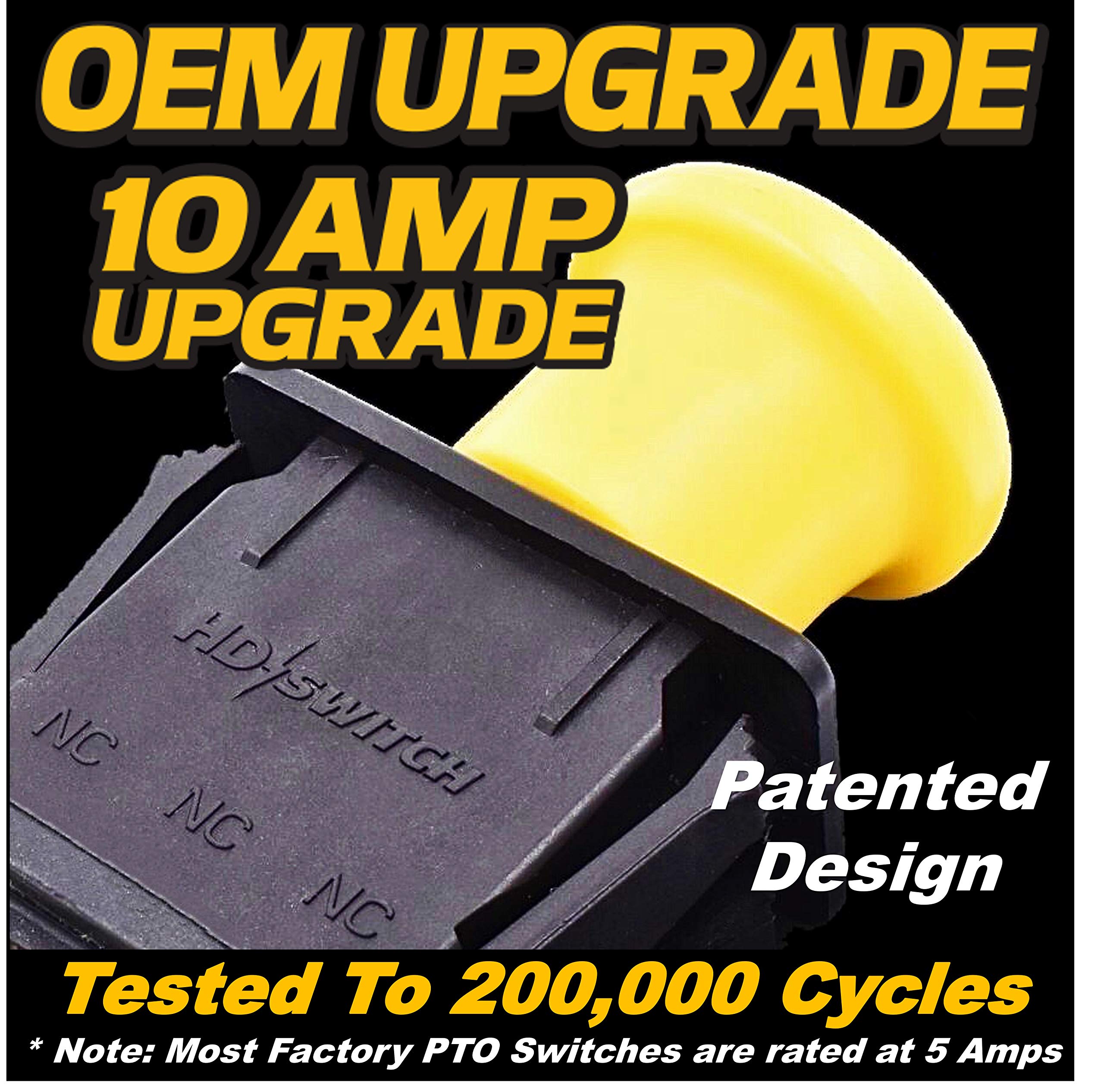 10AMP OEM Upgrade Blade PTO Switch for Land Pride Razor ZT ZT60 ZT72, ZT60i ZT72i, ZT360 ZT372 Zero Turn Radius Mowers, LandPride Deck Engage, Push Pull Red Knob