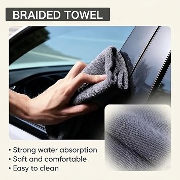 2PCS Microfibre Bathroom Drying Cloth 40x40cm - Double-Sided Super Absorbent Shower Cleaning Cloth for Glass, Streak-Free Multipurpose Car Drying Towel