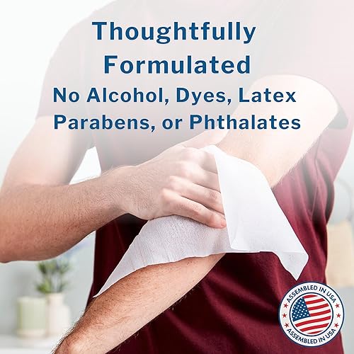 Miniatura 5 de McKesson Toallitas para adultos, sin perfume (paquete de 6, 576 toallas faciales), paños desechables para el cuerpo, fórmula sin fragancia, sin