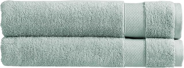Christy Refresh Blue Bath Sheets | Set of 2 | Quick Dry | Tonal and Stylish | Soft Plush Large Bathroom Towels | Absorbent Shower Towels | 100% Cotton 550GSM | Machine Washable | Duck Egg