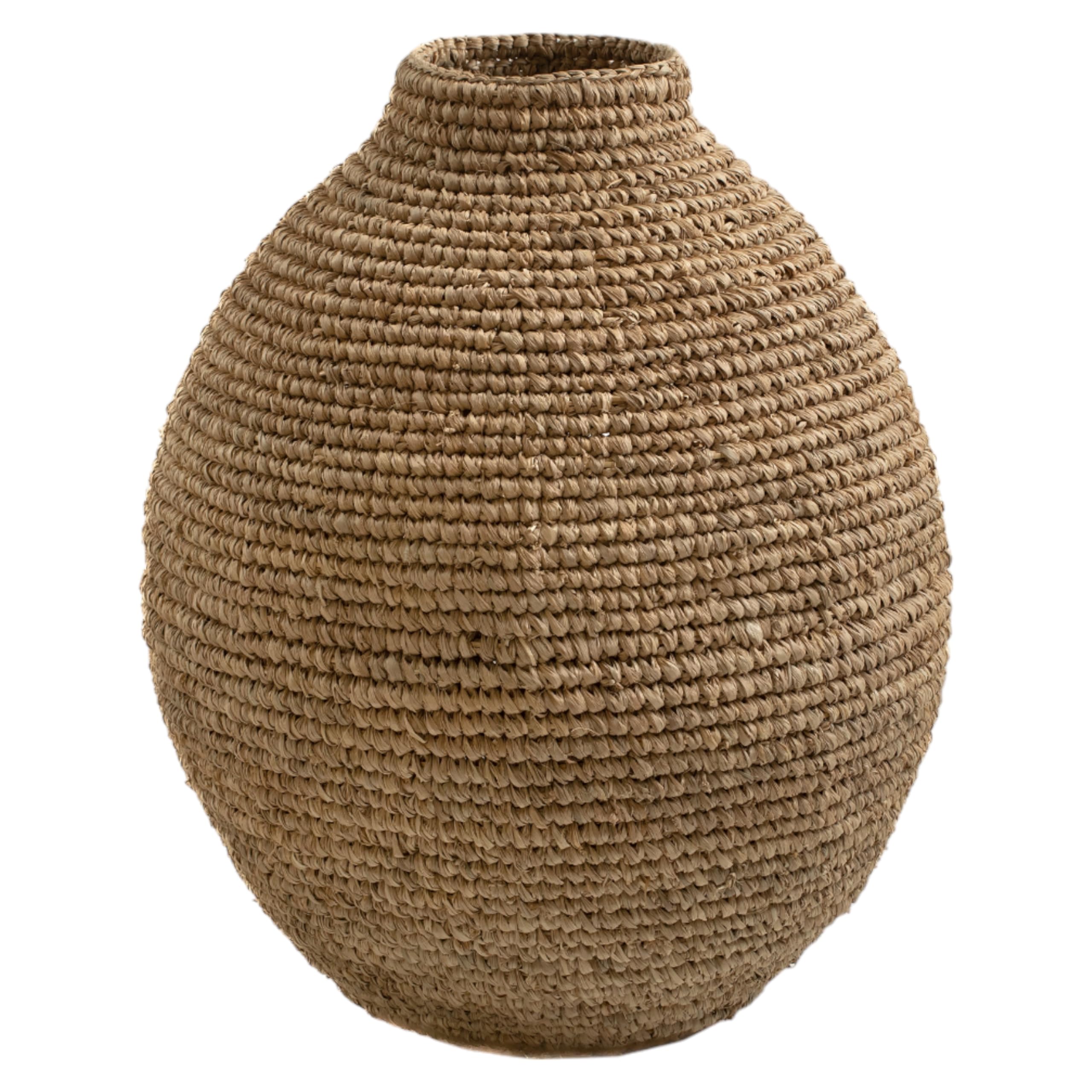 Vase en fibres naturelles bohème pour déco de salon chaleureuse