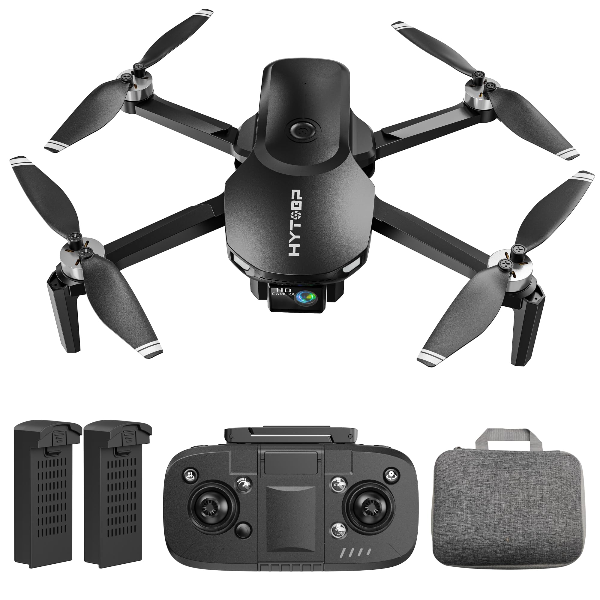 H867 Drohne mit Kamera 4K für Erwachsene und Anfänger, Bürstenloser Motor, 36 Minuten Flugzeit (2 Akkus), 360° Flip, Optische Flusspositionierung, Faltbarer Quadrocopter(Schwarz)(Mittel)