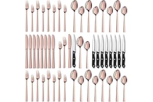 Utopia Kitchen 48-Piece Silverware Set Rose Gold