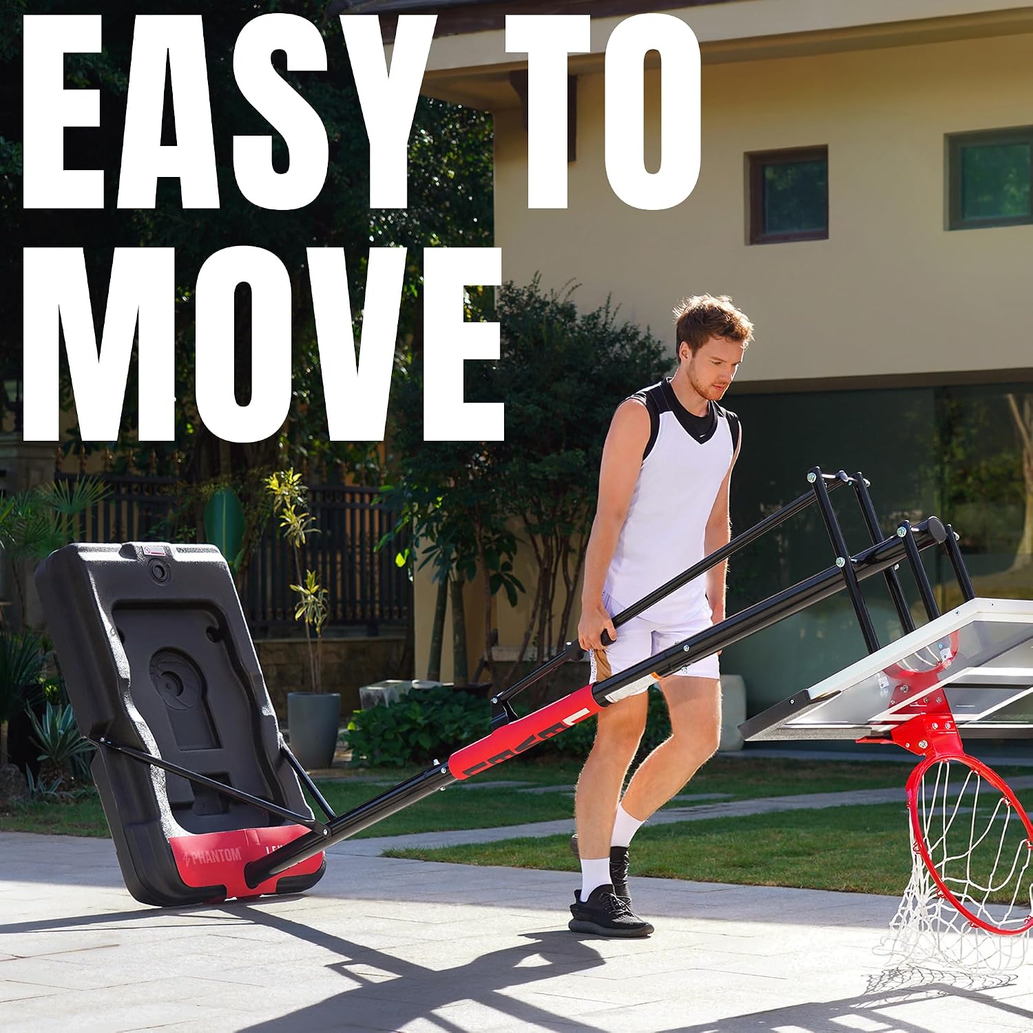 Basketball Hoop 4.7-10ft Adjustable Portable Basketball Goals System with 44-48 Inch Angle Adjustable Backboard, for Youth and Adults Outdoor Indoor Use