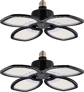 SYLVANIA LED Garage Retrofit Light, 80W Ceiling Light Fixture for Garages / Workshops / Basements / Utility, 9600 Lumens, 6500K, IP44 Rated - 2 Pack (41361)