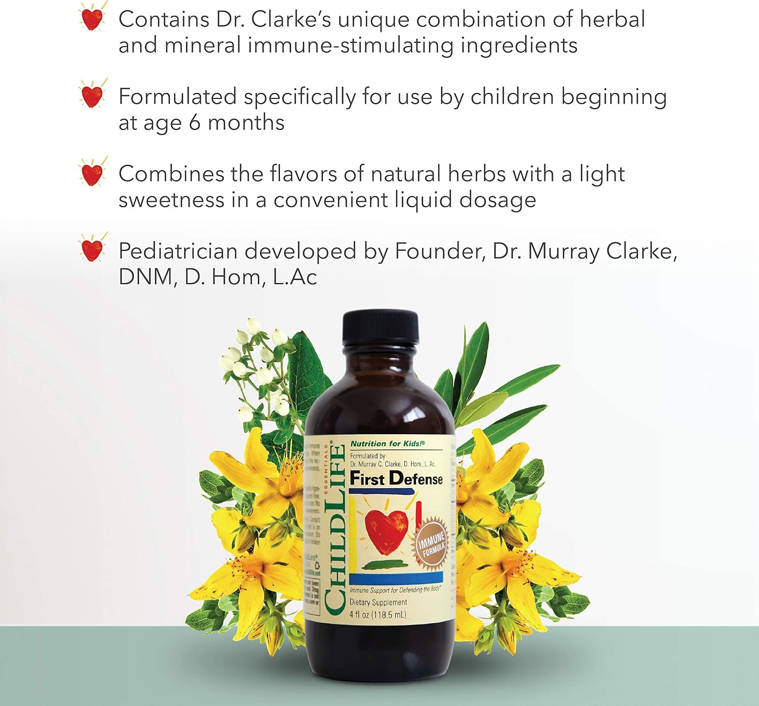 CHILDLIFE ESSENTIALS First Defense - Kids Immune Support, an Immune Boost Supplement, All-Natural, Gluten-Free, Allergen-Free, Non-GMO - Naturally Flavored, 4 Ounce Bottle