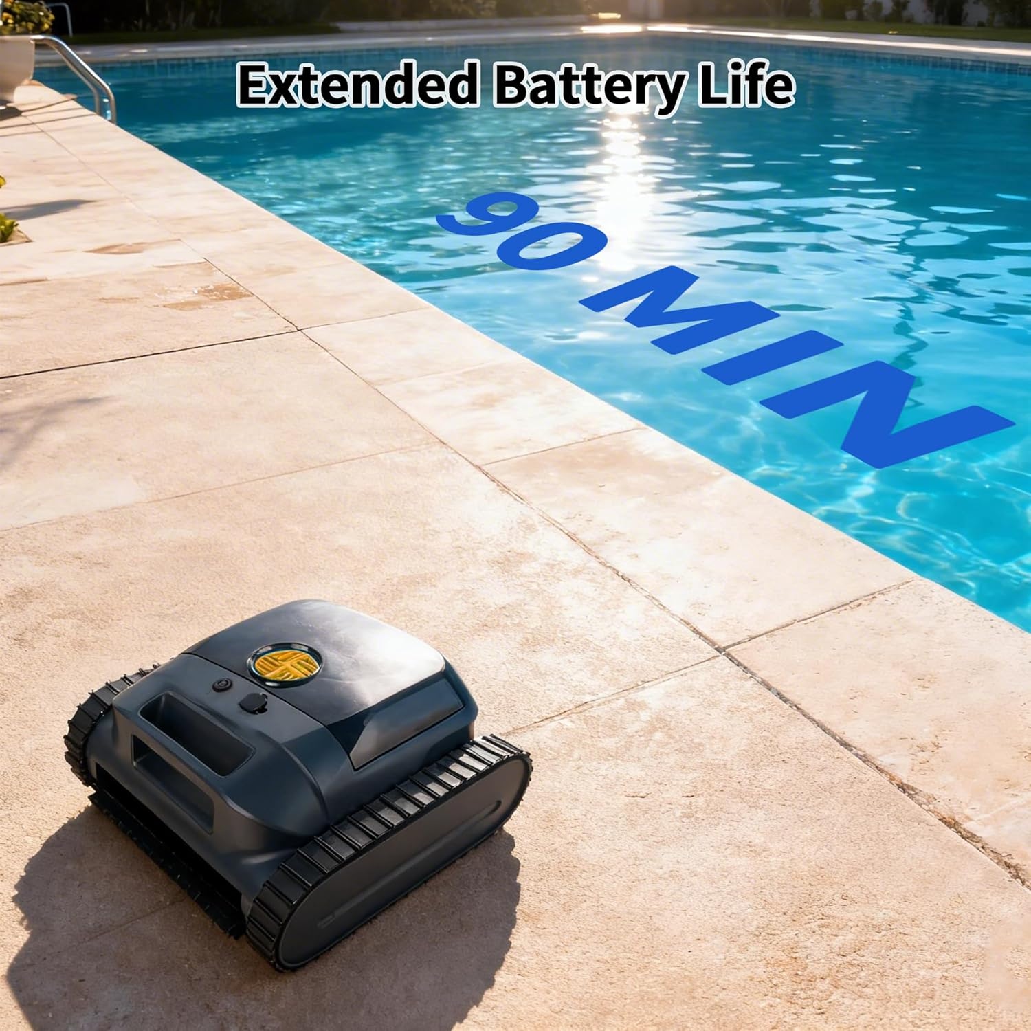 Cordless Pool Cleaner Robot for Inground Pools,Utra-fine Filtration, Powerful Suction, Wall Climbing, Waterline Cleaning,Extended 90-Min Battery Life,Smart Navigation, App Support,Orange