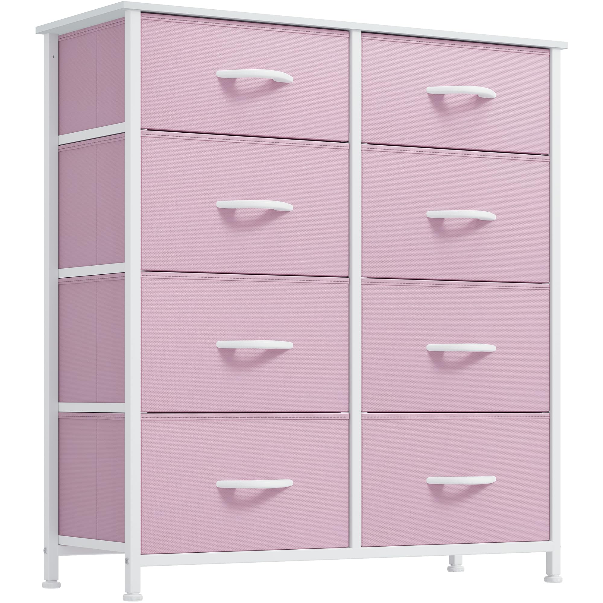 YITAHOME Double Dresser, Fabric Dresser with 8 Drawers, Chest of Drawers for Closet, Living Room, Sturdy Steel Frame, Wooden Top, Easy Pull Handle