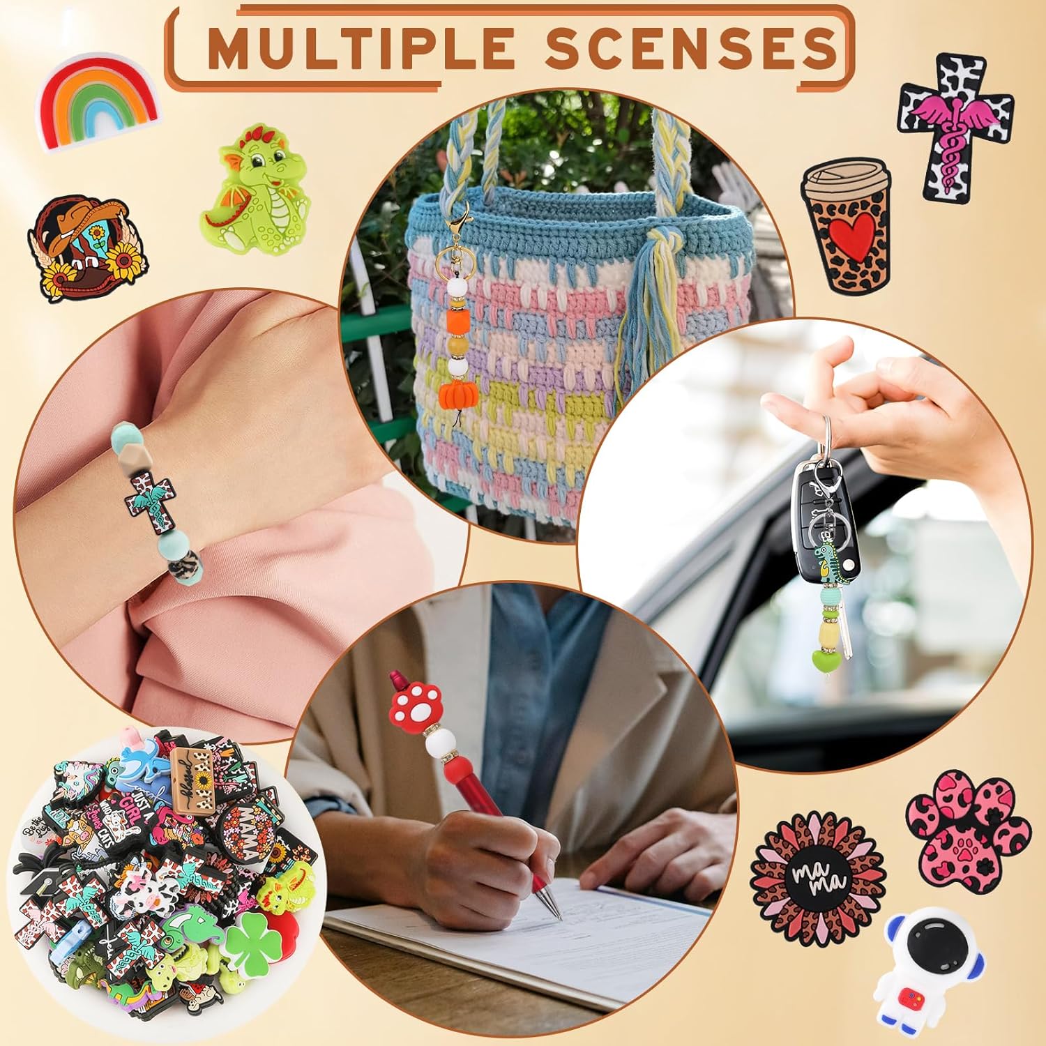 16 Pcs Dinosaur Silicone Beads Set - Animal Silicone Beads for DIY Handicrafts, Pendants, Lanyards, etc. - Image 6