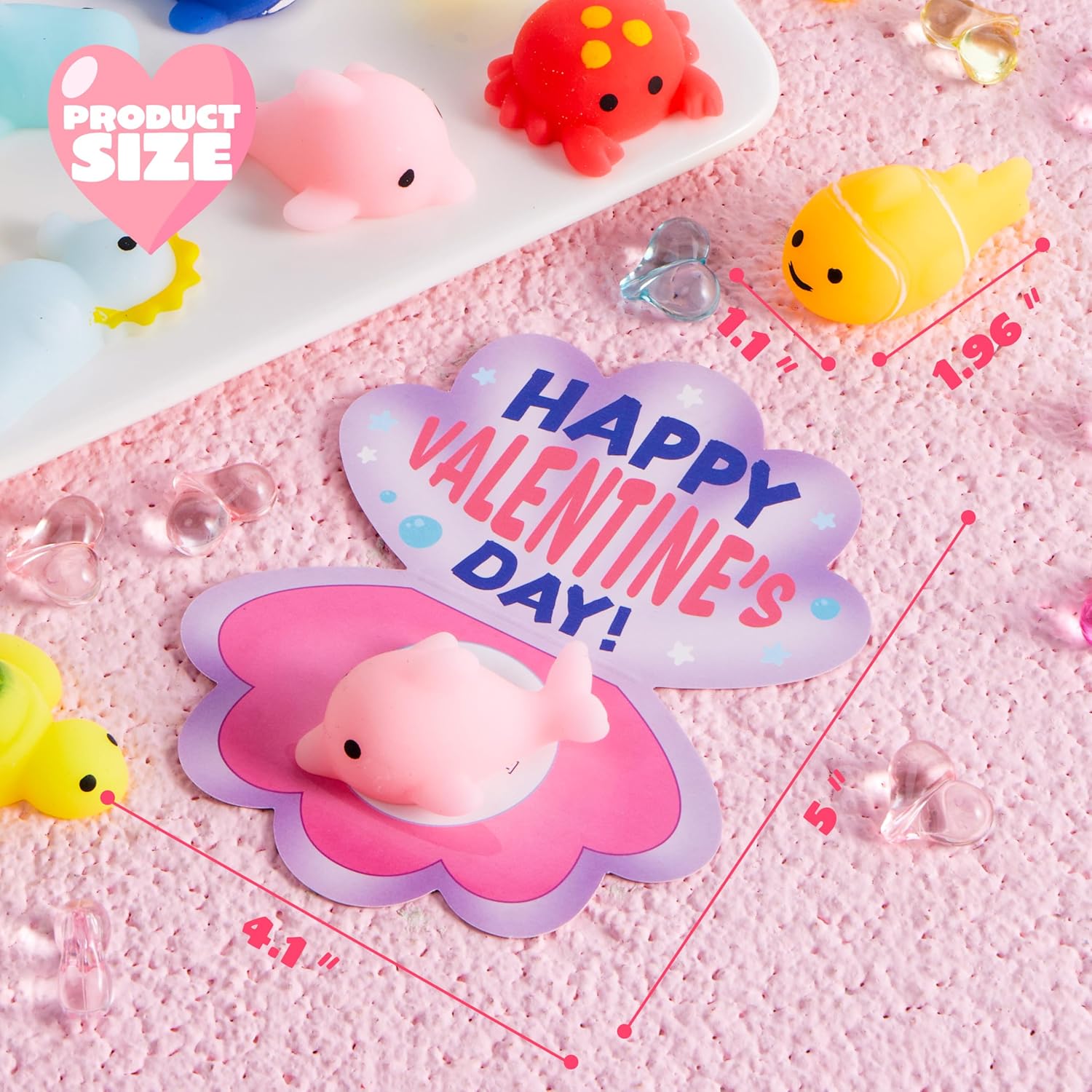 JOYIN 30 Packs Valentine’s Day Gift Cards with Mochi Squishy Toys, Stress Relief Fidget Toys, Kawaii Mochi Squeezes for Kids Holiday Party Favor, Gift Goodie Bag Filler, Classroom Exchange Prizes