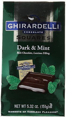 Ghirardelli Dark and Mint Squares Stand Up Bag, 5.32 oz