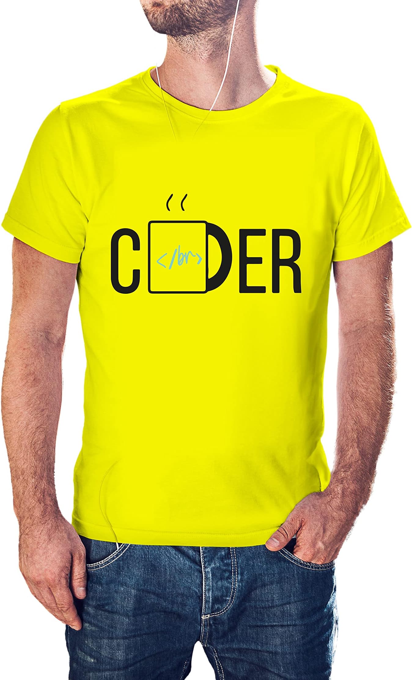 ZapCap MartCoder/BR Coffee 100% Cotton Round Neck Half Sleeve Graphic Printed T Shirt for Men Women, Coder Tshirt, Programmer T Shirt, Developer T Shirt