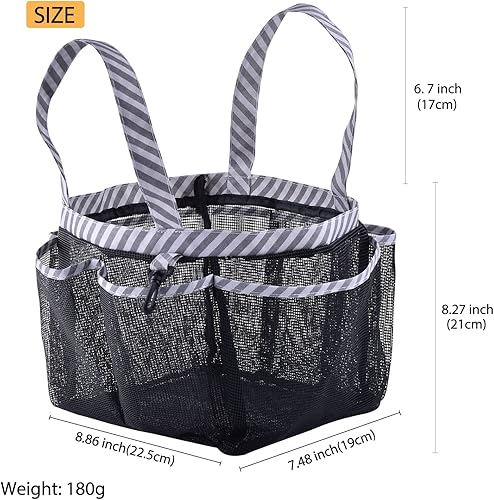 Miniatura 3 de Bolsa grande de malla portátil para ducha para dormitorio universitario, artículos esenciales de habitación, cesta de ducha colgante para accesorios